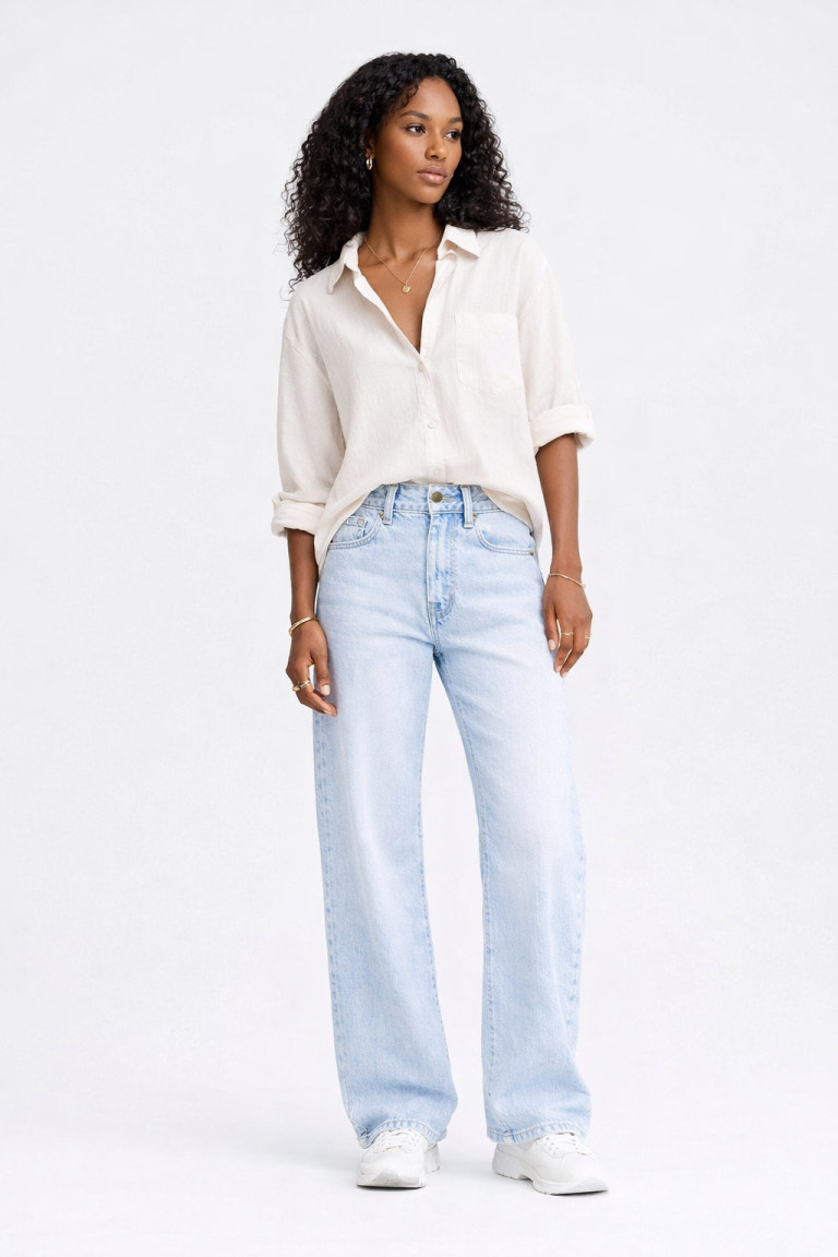Jean sur-mesure boyfriend taille basse – Blue Confidence | HOLDENIM