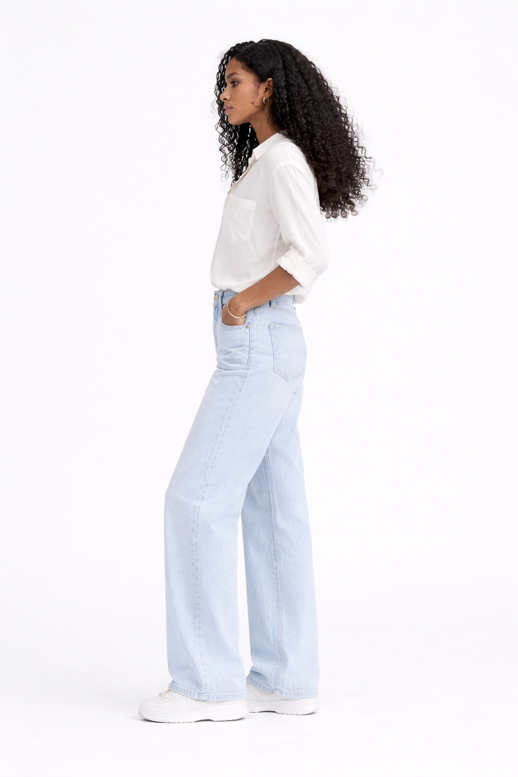 Jean sur-mesure boyfriend taille basse – Blue Confidence - BS202 - Vue 3