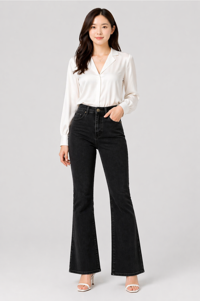 Jean sur-mesure flare taille haute – Pure Structure | HOLDENIM