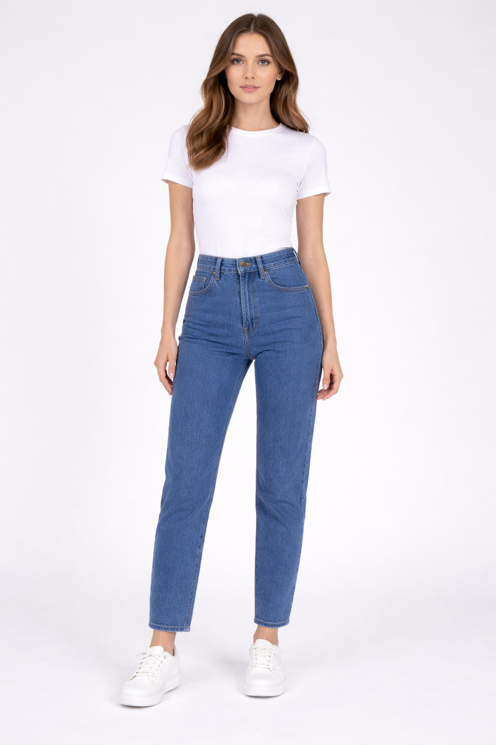 Jean sur-mesure coupe mom taille haute – Tailored Ease - ME402 - Vue 1