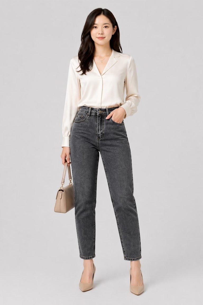 Jean sur-mesure coupe mom taille haute – Essential Drift | HOLDENIM
