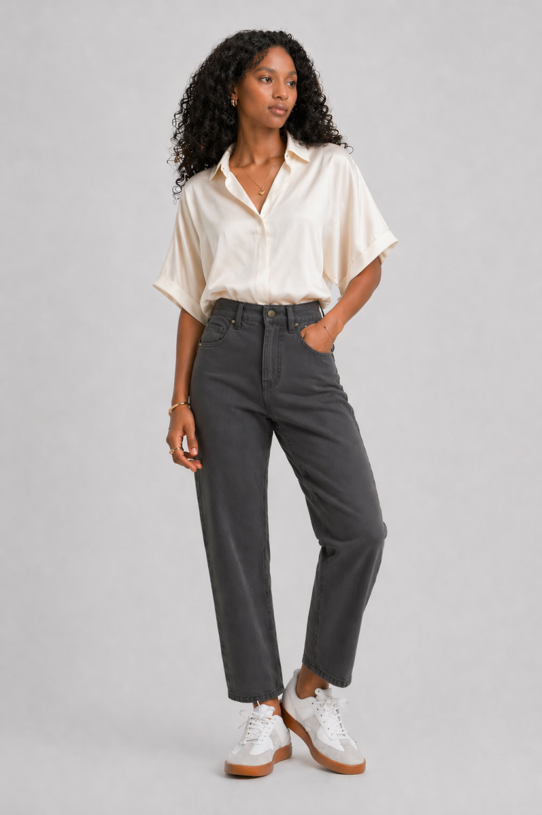 Jean sur-mesure coupe mom taille haute – Blue Confidence 2 | HOLDENIM