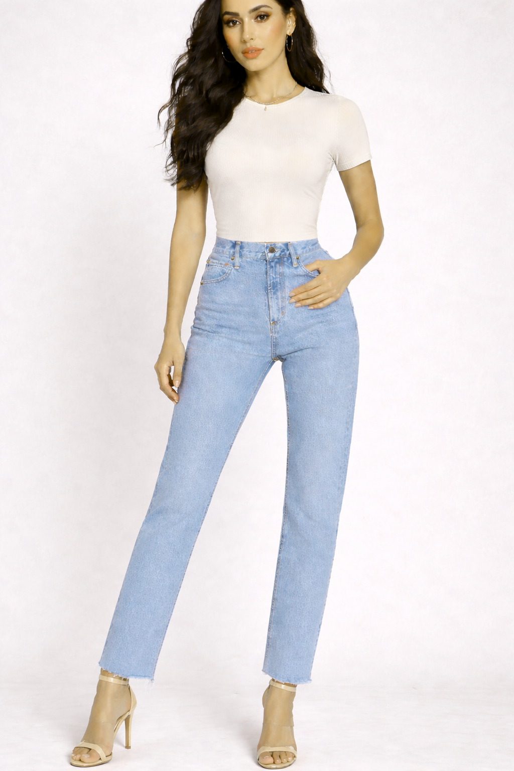 Jean sur-mesure coupe droite taille haute – Pure Structure 3 - SG704 - Vue 1
