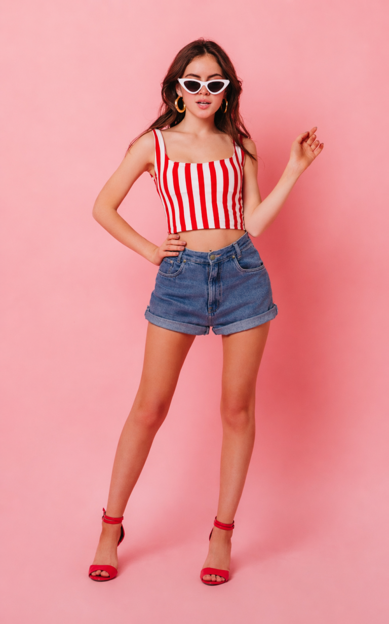 Short en jean sur-mesure taille moyenne – Summer Contour | HOLDENIM