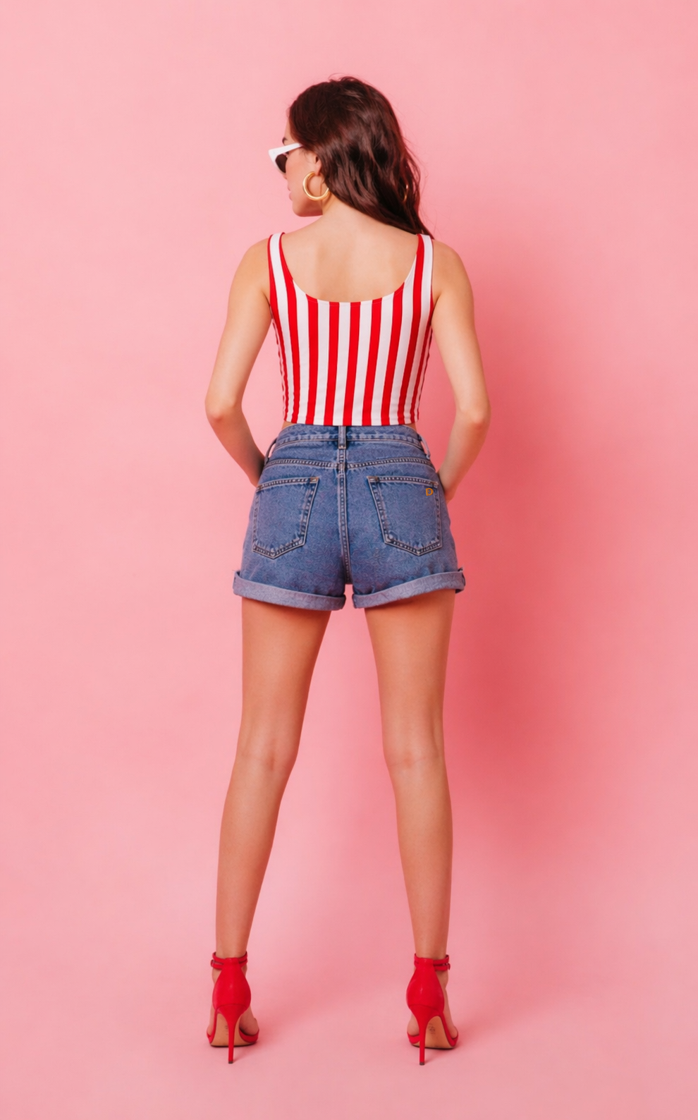 Short en jean sur-mesure taille moyenne – Summer Contour - SH901 - Vue 2