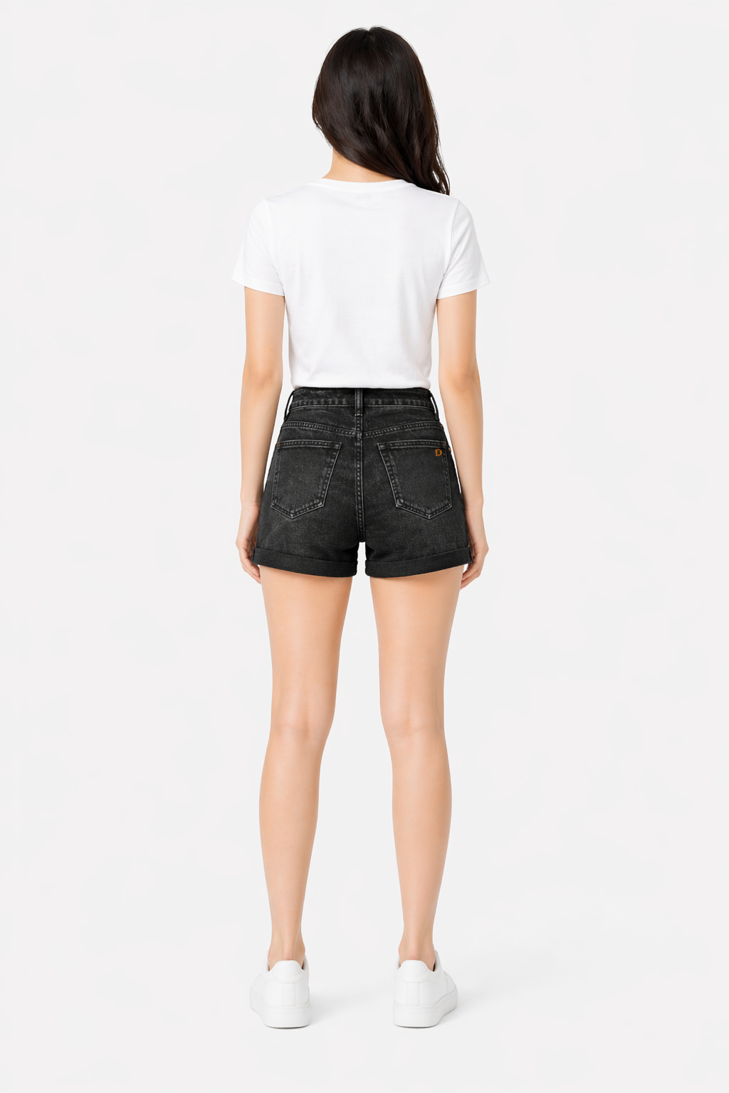 Short en jean sur-mesure noir taille haute – Tailor Breeze - SH904 - Vue 2
