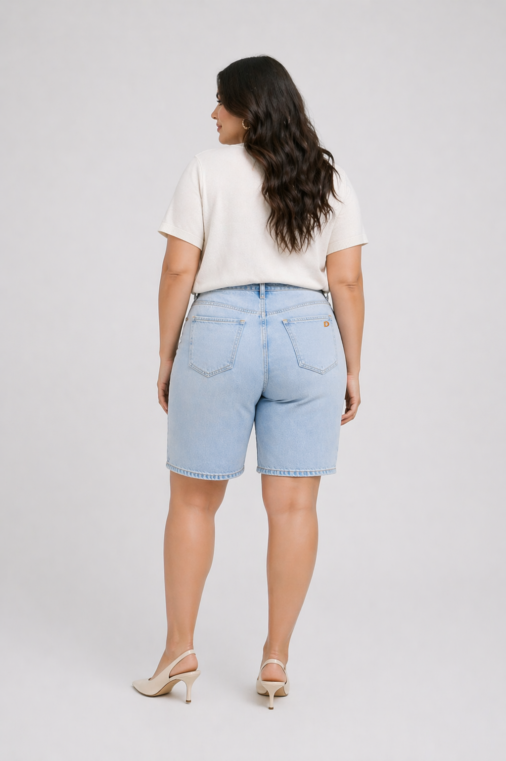 Short en jean sur-mesure light blue – Azure Freedom - SH905 - Vue 2