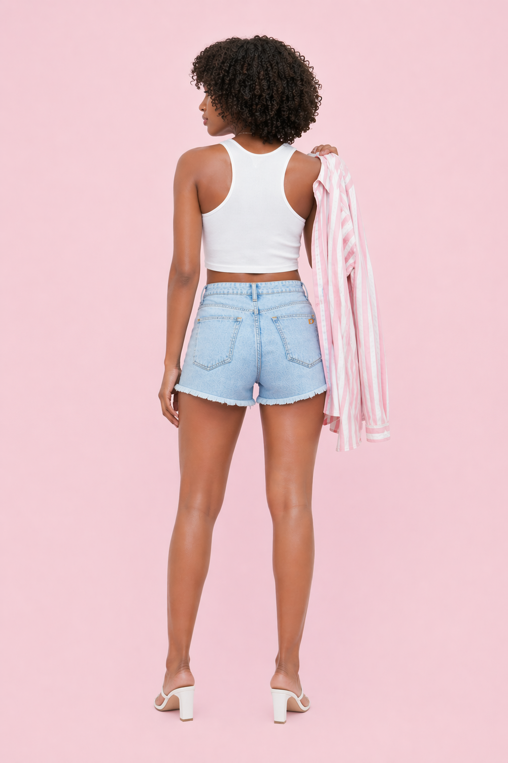 Short en jean sur-mesure taille haute – Comfort Code - SH906 - Vue 2