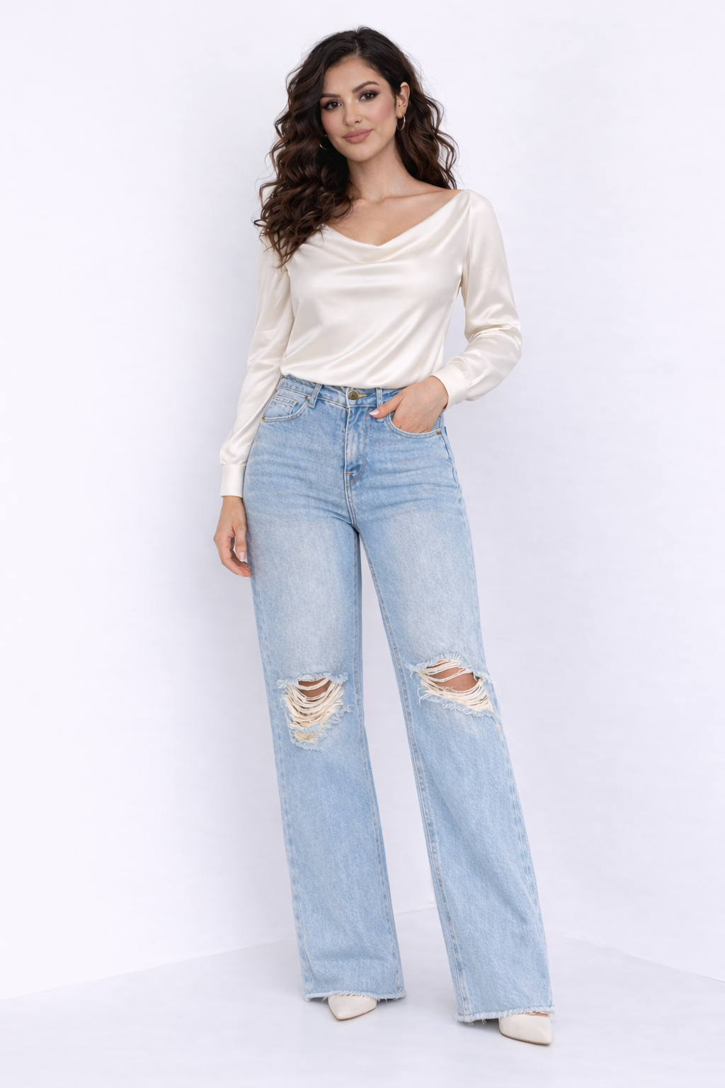 Jean sur-mesure wide leg taille haute – True Ease 4 - WH803 - Vue 1