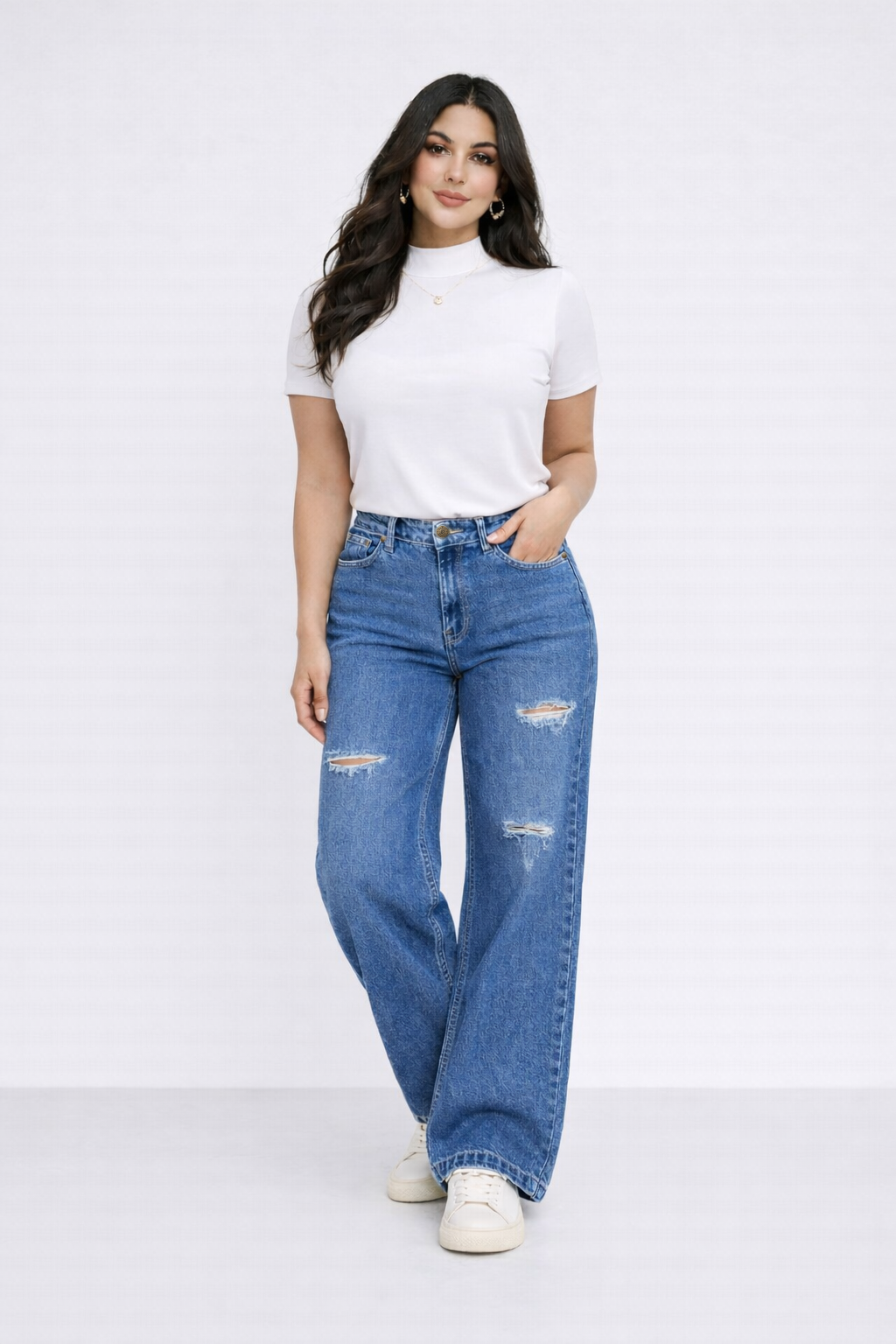 Jean sur-mesure wide leg taille moyenne – Tailored Ease 4 - WH805 - Vue 1